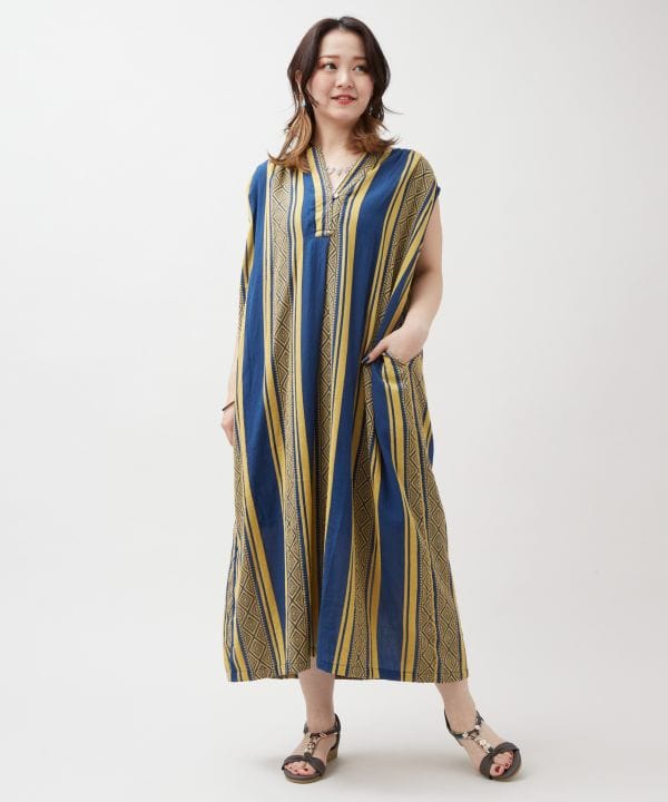Geometric Stripe Sleeveless Dress