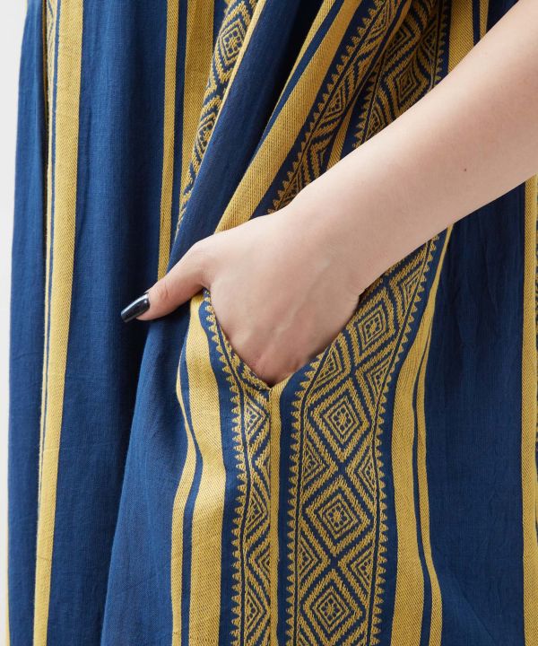 Geometric Stripe Sleeveless Dress by AMINA - Ametsuchi
