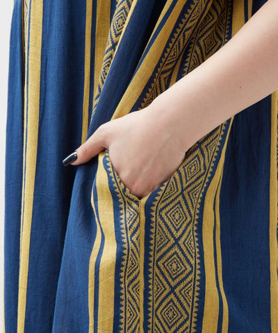 Geometric Stripe Sleeveless Dress by AMINA - Ametsuchi