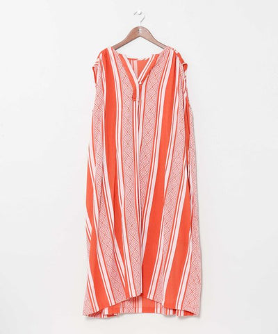 Geometric Stripe Sleeveless Dress by AMINA - Ametsuchi