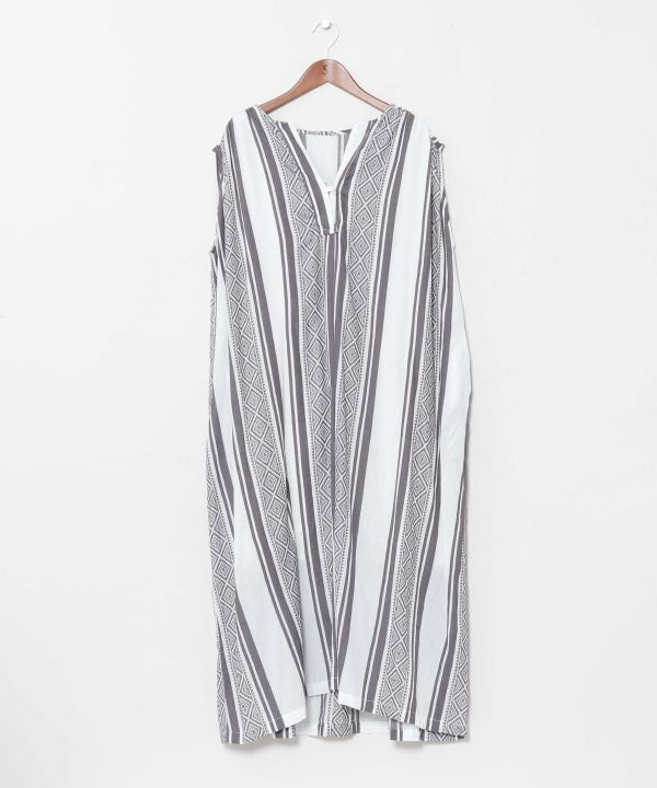 Geometric Stripe Sleeveless Dress by AMINA - Ametsuchi