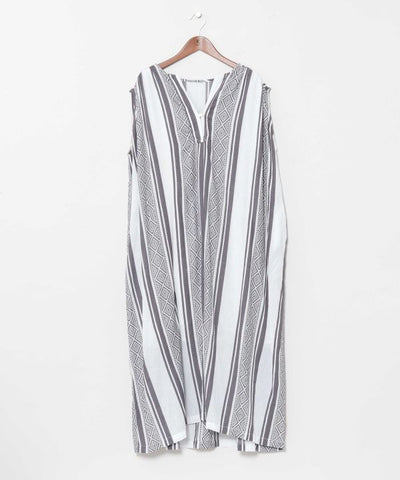 Geometric Stripe Sleeveless Dress by AMINA - Ametsuchi