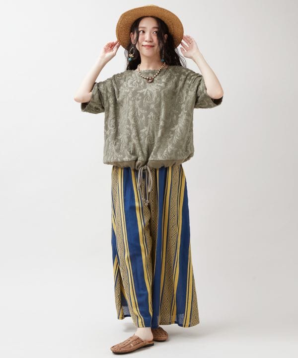 Geometric Stripe Relax Pants by AMINA - Ametsuchi