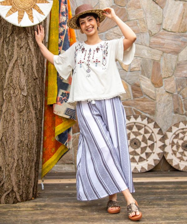 Geometric Stripe Relax Pants by AMINA - Ametsuchi