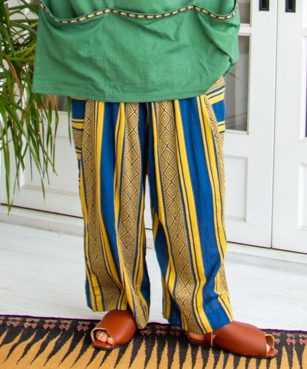 Men Stripe Wide Leg Pants by AMINA - Ametsuchi
