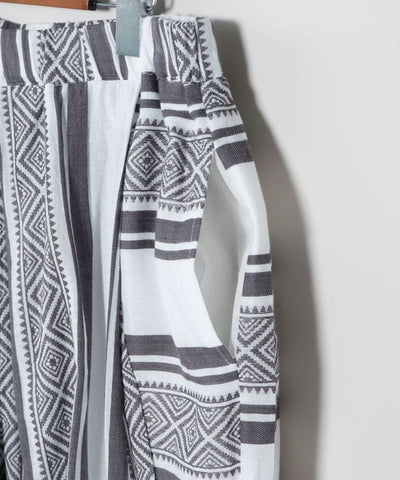 Men Stripe Wide Leg Pants by AMINA - Ametsuchi