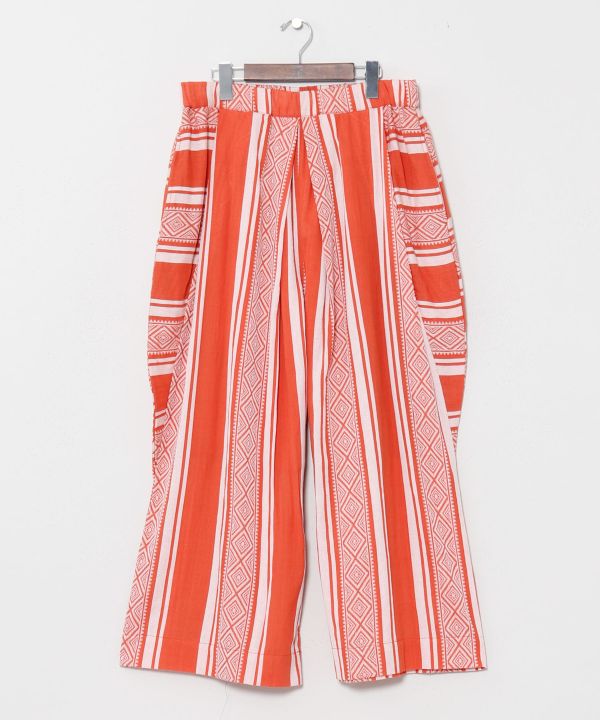 Men Stripe Wide Leg Pants by AMINA - Ametsuchi