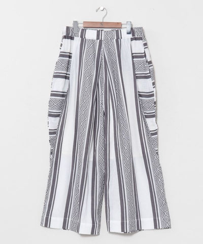 Men Stripe Wide Leg Pants by AMINA - Ametsuchi