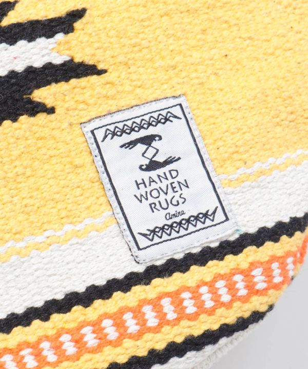 Geometric Pattern Woven Round Shoulder Bag