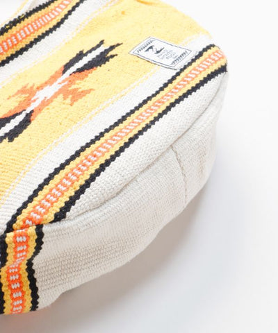 Geometric Pattern Woven Round Shoulder Bag