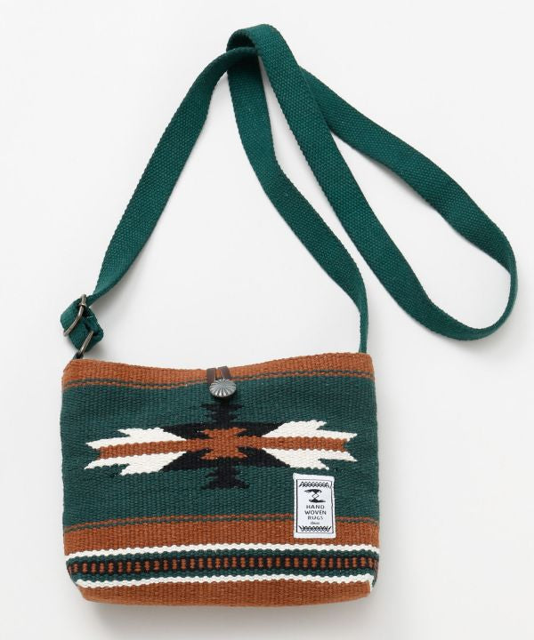 Geometric Pattern Woven Shoulder Bag by AMINA - Ametsuchi