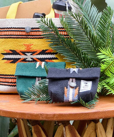 Geometric Pattern Woven Two Way Pouch