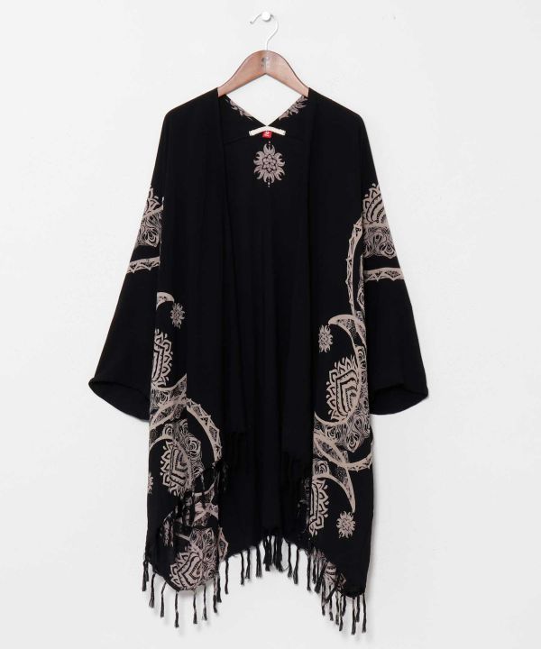 Unisex Moon Lotus Fringe Cardigan by AMINA - Ametsuchi