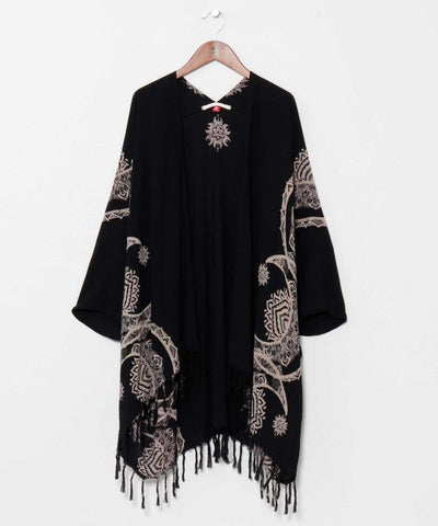 Unisex Moon Lotus Fringe Cardigan by AMINA - Ametsuchi