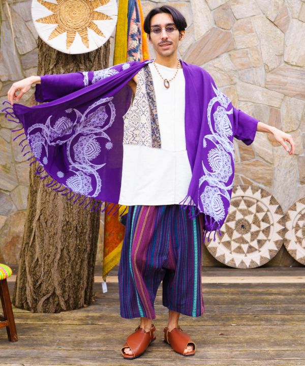 Unisex Moon Lotus Fringe Cardigan by AMINA - Ametsuchi