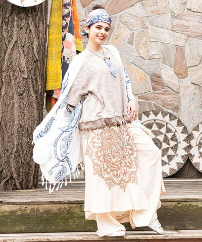 Unisex Moon Lotus Fringe Cardigan by AMINA - Ametsuchi
