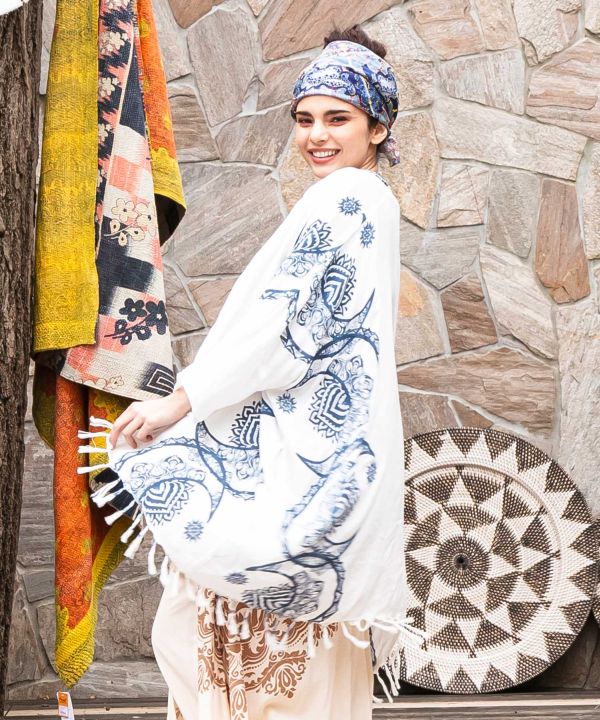Unisex Moon Lotus Fringe Cardigan