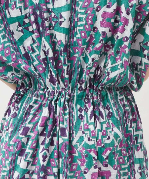 Geometric Pattern Cotton Dress by AMINA - Ametsuchi
