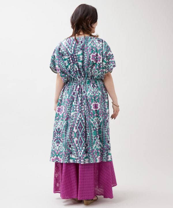Geometric Pattern Cotton Dress by AMINA - Ametsuchi