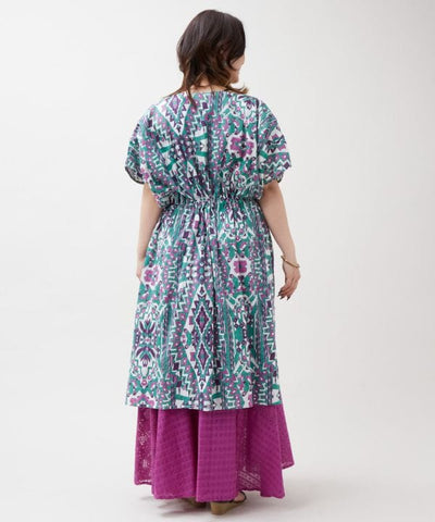 Geometric Pattern Cotton Dress by AMINA - Ametsuchi