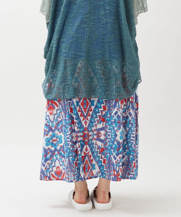 Geometric Pattern Cotton Skirt by AMINA - Ametsuchi
