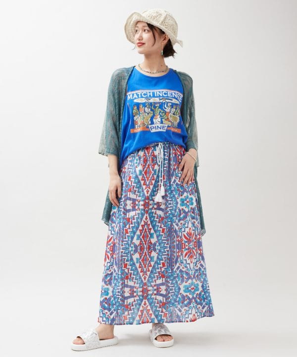 Geometric Pattern Cotton Skirt by AMINA - Ametsuchi