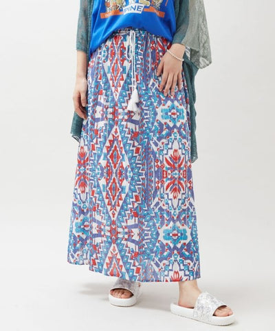 Geometric Pattern Cotton Skirt by AMINA - Ametsuchi