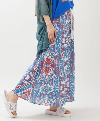Geometric Pattern Cotton Skirt by AMINA - Ametsuchi