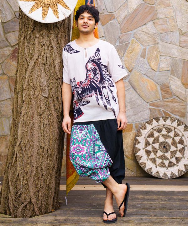 Geometric Pattern Harem Pants by AMINA - Ametsuchi