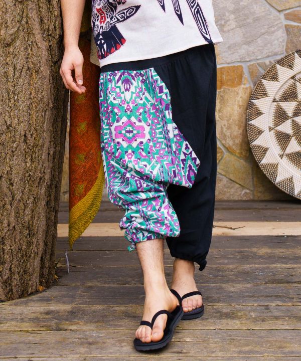 Geometric Pattern Harem Pants by AMINA - Ametsuchi