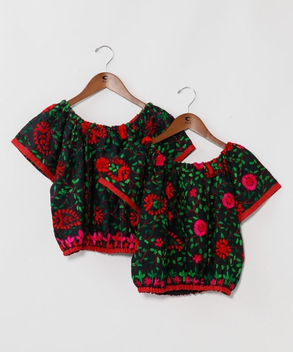Floral Embroidered Crop Top