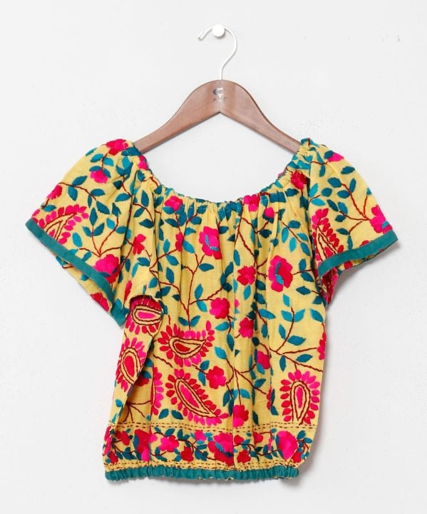 Floral Embroidered Crop Top