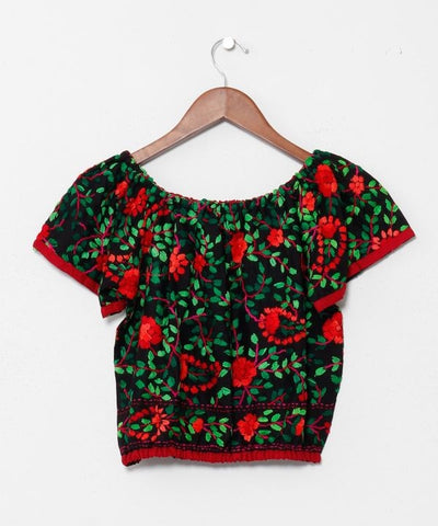 Floral Embroidered Crop Top