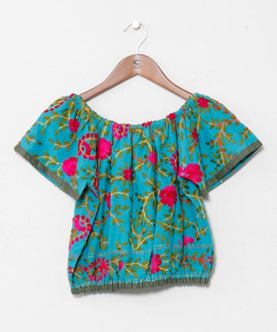 Floral Embroidered Crop Top