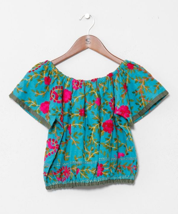 Floral Embroidered Crop Top