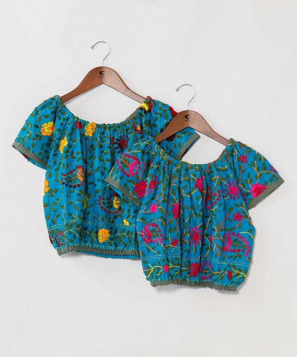Floral Embroidered Crop Top