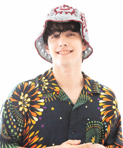Sun Motif Crochet Hat by AMINA - Ametsuchi