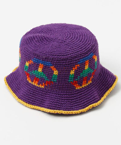 Peace Motif Crochet Hat by AMINA - Ametsuchi