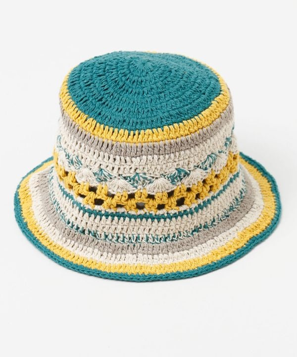 Multicolor Crochet Sun Hat by AMINA - Ametsuchi