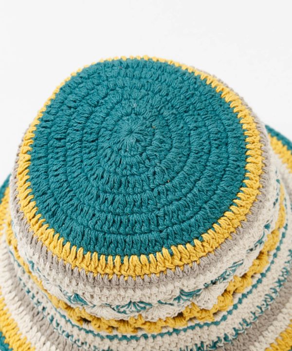 Multicolor Crochet Sun Hat by AMINA - Ametsuchi