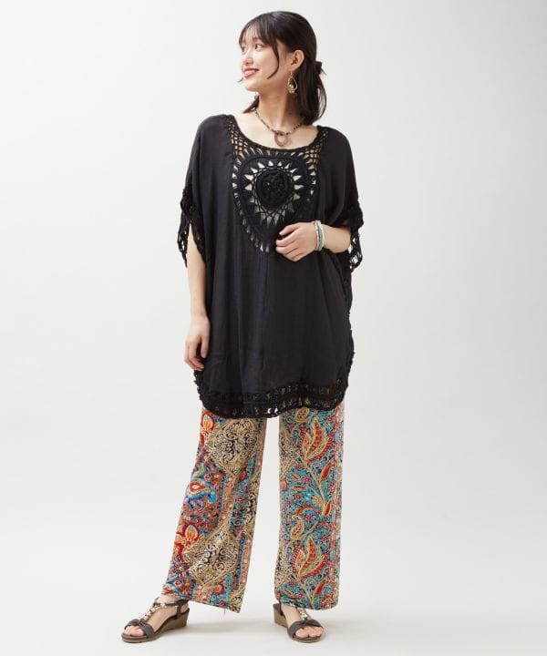 Thai Textile Rayon Relaxed Pants by AMINA - Ametsuchi