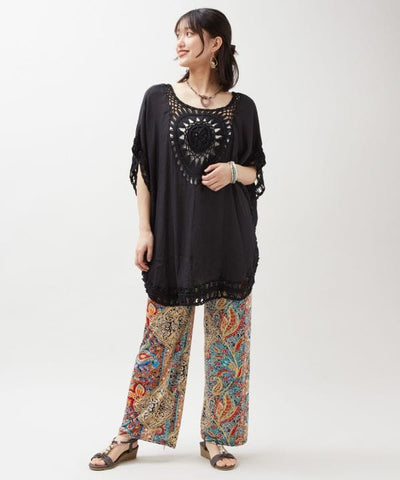 Thai Textile Rayon Relaxed Pants by AMINA - Ametsuchi