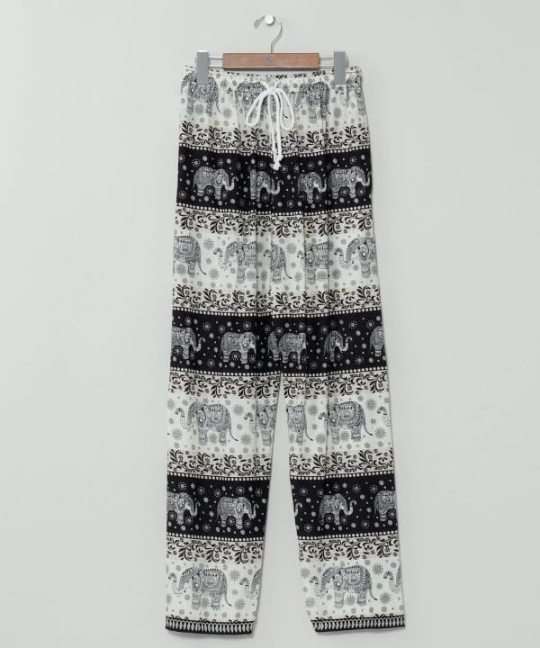 Elephant Motif Rayon Pants