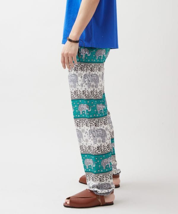 Elephant Motif Rayon Pants