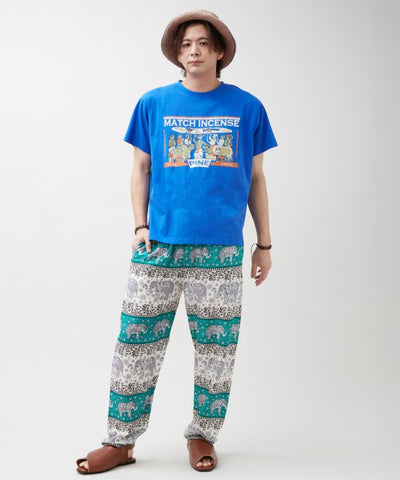 Elephant Motif Rayon Pants