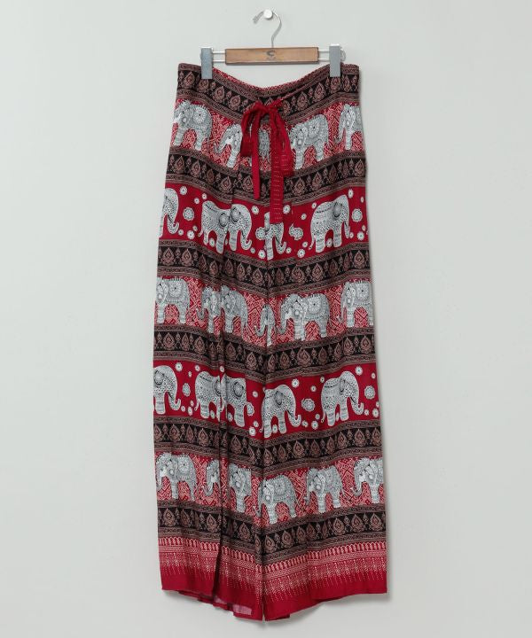 Thai Elephant Rayon Pants by AMINA - Ametsuchi
