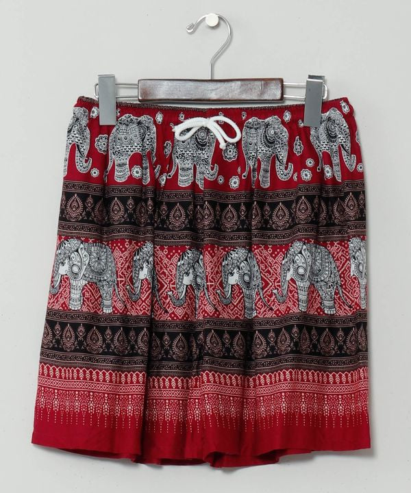 Thai Elephant Rayon Shorts by AMINA - Ametsuchi