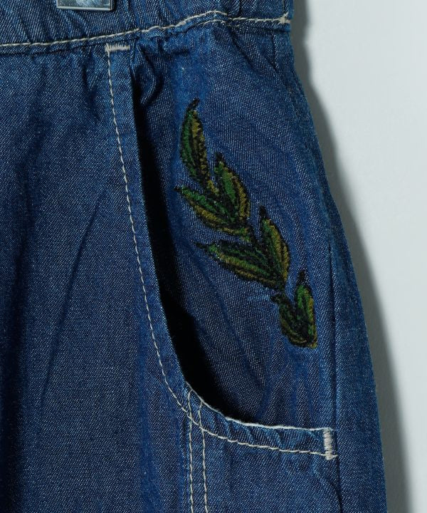 Embroidered Balloon Denim Pants by AMINA - Ametsuchi