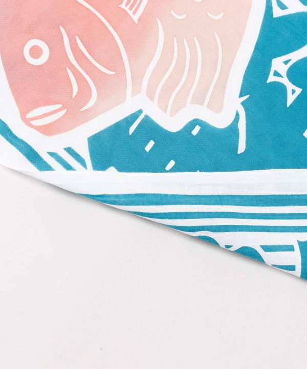Tenugui Towel - Sea Bream 商売繁盛 by Kaya - Ametsuchi