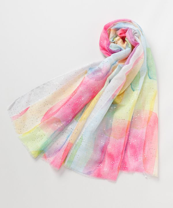Watercolor Print Lightweight Stole by AMINA - Ametsuchi